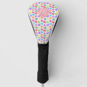 Moderne Levendige Regenboog Doodle Harten Monogram Golfheadcover (Voorkant)