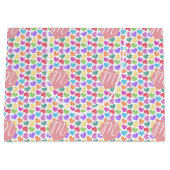 Moderne Levendige Regenboog Doodle Harten Monogram Groot Cadeauzakje (Voorkant)