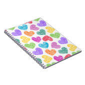 Moderne Levendige Regenboog Doodle Harten Mooie Pa Notitieboek (Rechterzijde)