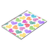 Moderne Levendige Regenboog Doodle Harten Mooie Pa Notitieboek (Linkerzijde)