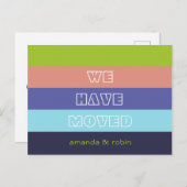 Moderne, levendige strepen die we hebben gemaakt aankondigingskaart (Voorkant / Achterkant)