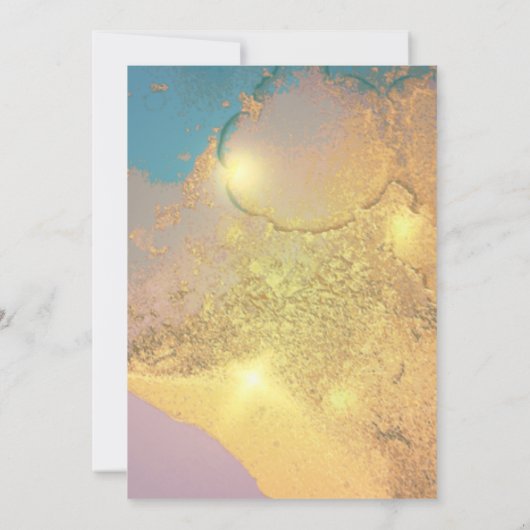 Moderne, levendige Waterverf Gold Mauve Blue Kaart (Achterkant)