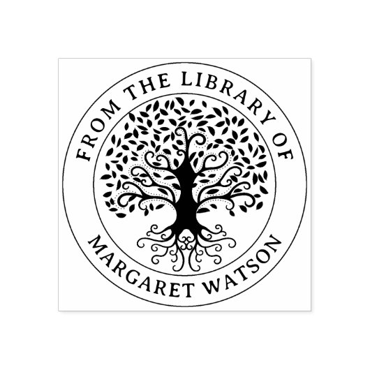 Moderne levensboom, Rond Van de bibliotheek van Rubberstempel (Afrduk)