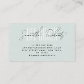 Moderne levenscoach typografie script blauw visitekaartje (Achterkant)