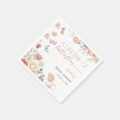 Moderne Levensduur van Vlinders Roze Bruiloftsborr Servet (Hoek)