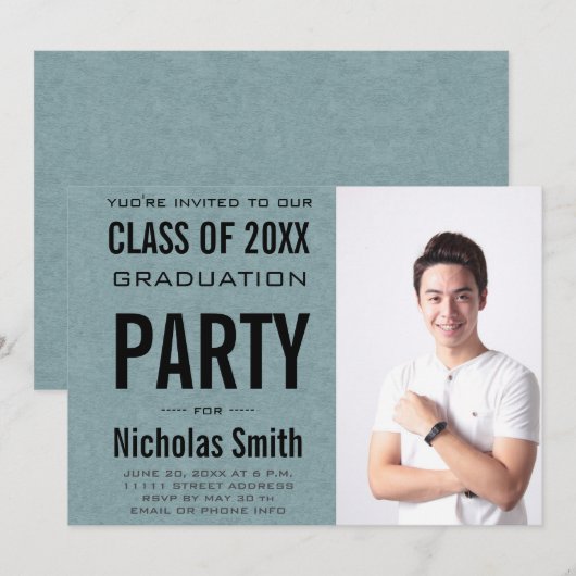 MODERNE LEVERANCIERINGSPARTIJINVITATIE AFSTUDEERDE KAART (Voorkant / Achterkant)