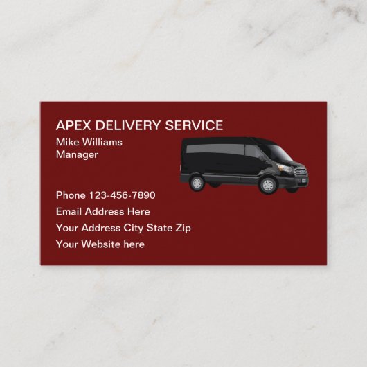 Moderne levering Driver Service Visitekaartjes (Voorkant)