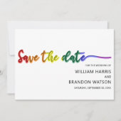 Moderne LGBT-foto save the date-huwelijk Date (Voorkant)