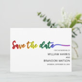 Moderne LGBT-foto save the date-huwelijk Date (Staand voorkant)