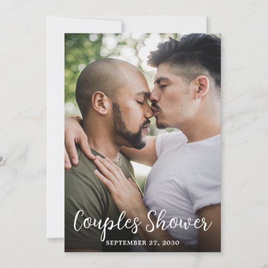 Moderne LGBTQ-koppels babyshower Kaart (Voorkant)