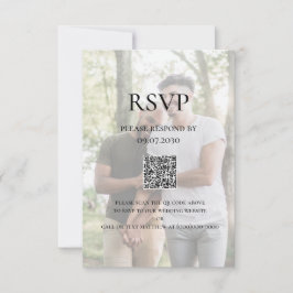 Moderne LGBTQ QR-code foto RSVP Kaartje