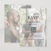 Moderne LGBTQ QR-code foto RSVP Kaartje (Voorkant / Achterkant)