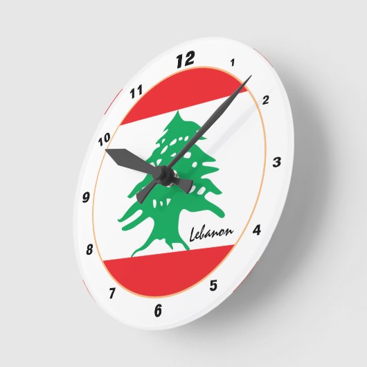 Moderne Libanese vlag, Libanon - Thuis / design Ronde Klok (Hoek)