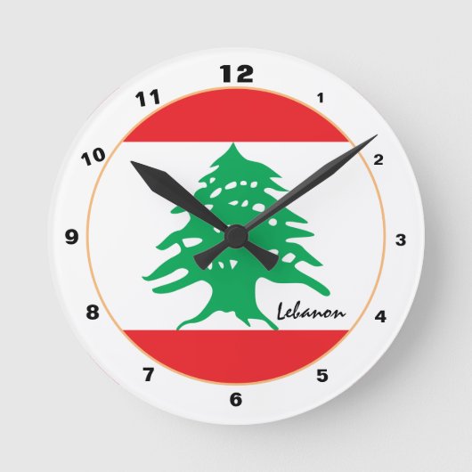 Moderne Libanese vlag, Libanon - Thuis / design Ronde Klok (Voorkant)