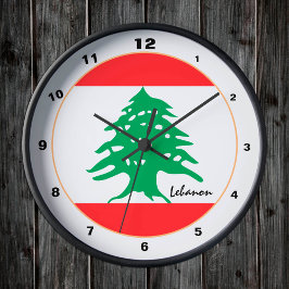 Moderne Libanese vlag, Libanon - Thuis / design Ronde Klok