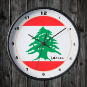 Moderne Libanese vlag, Libanon - Thuis / design Ronde Klok