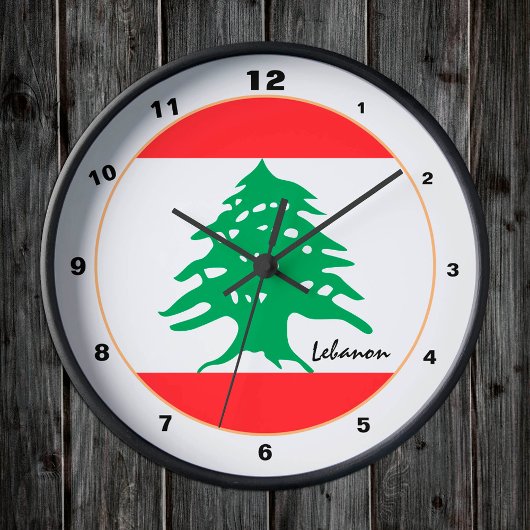 Moderne Libanese vlag, Libanon - Thuis / design Ronde Klok