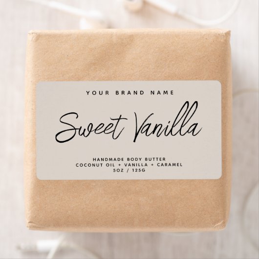 Moderne lichaamsboter eenvoudige elegante cosmetic etiket (Insitu)