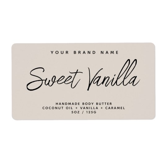 Moderne lichaamsboter eenvoudige elegante cosmetic etiket (Voorkant)