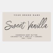 Moderne lichaamsboter eenvoudige elegante cosmetic rechthoekige sticker (Voorkant)