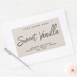 Moderne lichaamsboter eenvoudige elegante cosmetic rechthoekige sticker