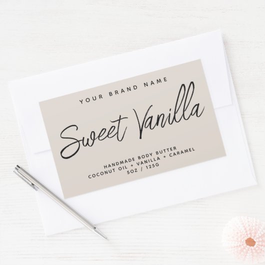 Moderne lichaamsboter eenvoudige elegante cosmetic rechthoekige sticker (Envelop)