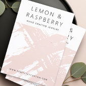 Moderne licht blush roze penseelstreken oorbel kaa visitekaartje