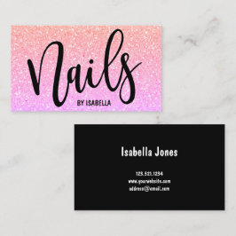 Moderne , licht-donkerbruine glitternagels visitekaartje