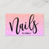 Moderne , licht-donkerbruine glitternagels visitekaartje (Voorkant)