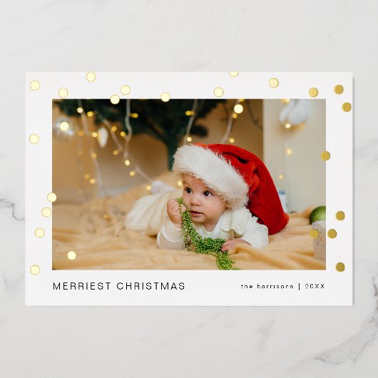 Moderne Licht Foto Folie Kerstkaart Folie Feestdagenkaart (Voorkant)