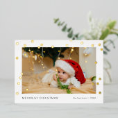 Moderne Licht Foto Folie Kerstkaart Folie Feestdagenkaart (Staand Voorkant)