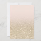 Moderne licht gouden glitter ombre foto Quinceañer Kaart (Achterkant)
