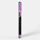 Moderne Licht Paarse Glitter Druppels Monogram iPhone Hoesje (Rechterkant)