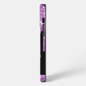 Moderne Licht Paarse Glitter Druppels Monogram iPhone Hoesje (Linkerkant)