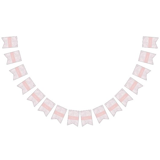 Moderne Licht Roze Bokeh Aangepaste Naam Bunting B Vlaggetjes (Alle)