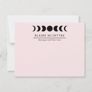Moderne Licht Roze Maanfasen Elegant Notitiekaartje