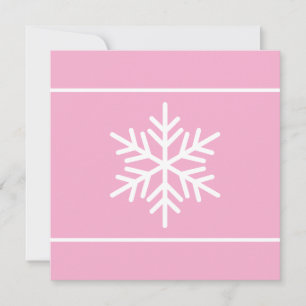 Moderne Licht Roze Wit Nordic Sneeuwvlok Strepen Feestdagenkaart