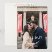 Moderne Licht Salie Foto Trouwdatum Bewaren Save The Date (Voorkant / Achterkant)