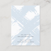 Moderne licht stoffige blauwe penseelstreken oorbe visitekaartje (Achterkant)