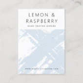 Moderne licht stoffige blauwe penseelstreken oorbe visitekaartje (Voorkant)