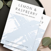 Moderne licht stoffige blauwe penseelstreken oorbe visitekaartje