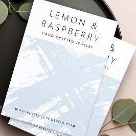 Moderne licht stoffige blauwe penseelstreken oorbe visitekaartje