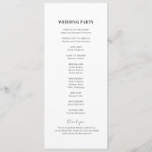 Moderne Licht Vervaagd Transparante Foto Bruiloft Programmakaart (Achterkant)