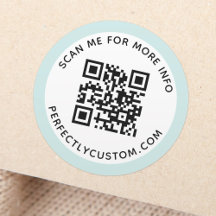 Moderne lichtaqua blauwe grens QR-code en tekst