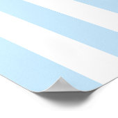 Moderne lichtblauw en witte gestreepte naam poster (Hoek)