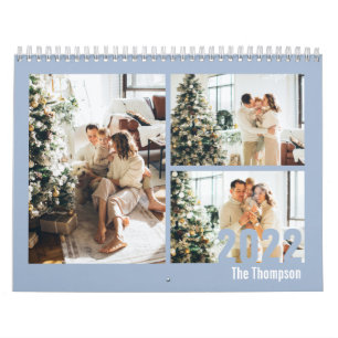 Moderne lichtblauwe Creëer uw eigen foto Kalender