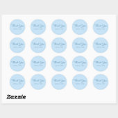 Moderne Lichtblauwe Dank Je Wel Ronde Sticker (Vel)