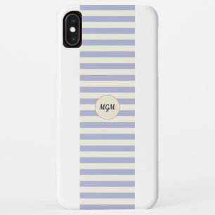 Moderne lichtblauwe en crèmekleurige gestreepte mo Case-Mate iPhone case