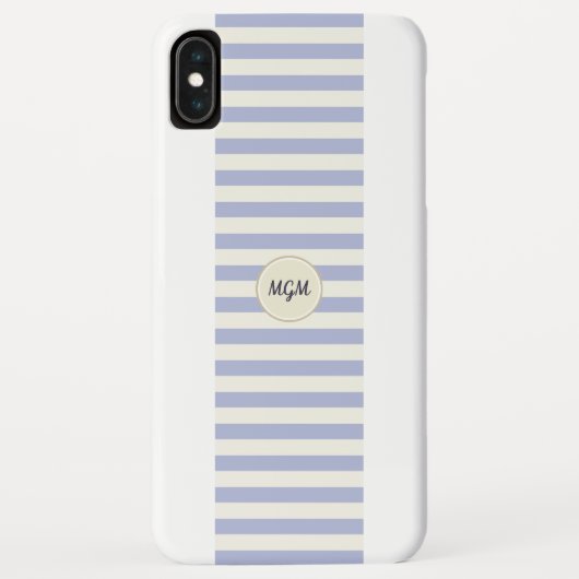 Moderne lichtblauwe en crèmekleurige gestreepte mo Case-Mate iPhone case (Achterkant)