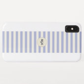 Moderne lichtblauwe en crèmekleurige gestreepte mo Case-Mate iPhone case (Achterkant (horizontaal))